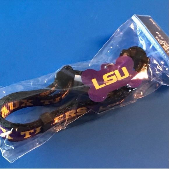 NWT LSU Tigers Adjustable Dog Collar & Tag Set ~ LSU Pet ID Plate - Picture 3 of 15